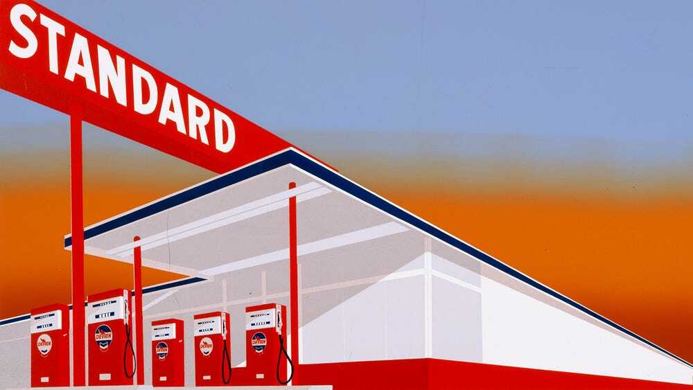 Ed Ruscha, Standard Oil postaja, 1966.