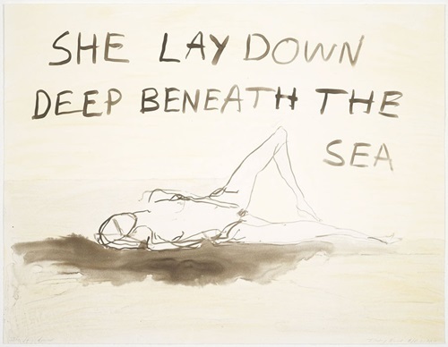 Tracey Emin, She Lay Down Deep Beneath the Sea, 2011.