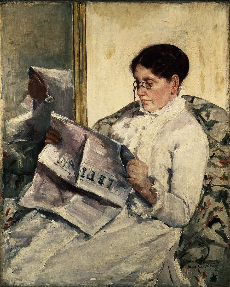 Mary Cassat, Čitajući Le Figaro, 1878.